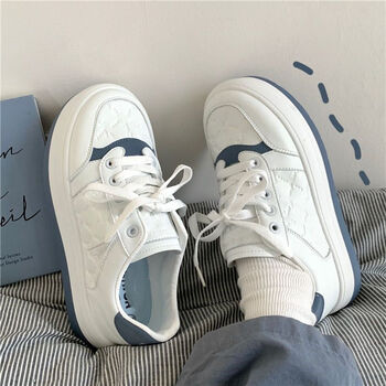 夏可爱大头鞋女国潮小众设计少女厚底小白鞋女1225白色35