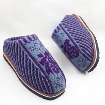 新年装手工棉鞋棉拖鞋毛线编织保暖防滑保暖秋冬季男女老年成品平跟