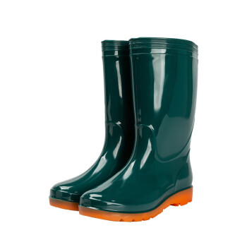 卫卿 绿色雨靴 中筒PVC橡胶防滑雨鞋防水鞋 绿色 36 