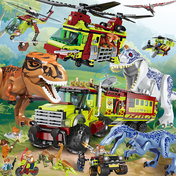 乐高(lego)侏罗纪恐龙积木公园世界大型机械霸王龙男孩儿童拼装玩具
