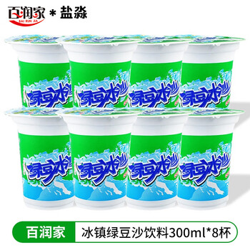 沙饮料绿豆水绿豆汤夏日饮料整箱批发饮料绿豆冰沙300ml*8杯【行情