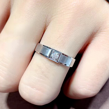 krck轻奢18k金求订结婚男士铂金钻戒男戒时尚男款钻石5克拉效果5065分