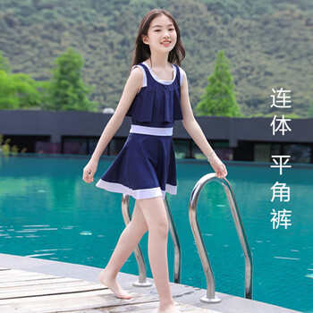 狮奥利兴儿童泳衣女童大童12-15岁13连体裙式12岁中游泳装15女孩学生