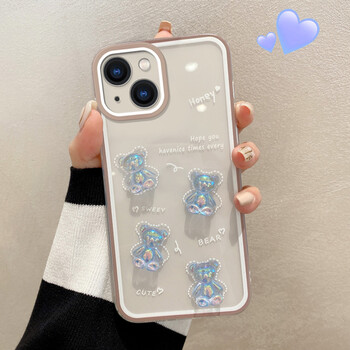 晓速手机壳保护套可爱小熊透明软胶全包镜头防摔壳适用于oppo欧泊蓝色