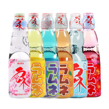 HATA日本进口 哈达牌 混合口味波子汽水 网红碳酸饮料 200ml*6瓶/箱