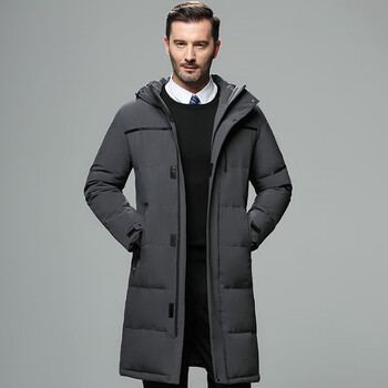 品抉中长款羽绒服男冬季中老年爷爷衣服外套冬季天穿的爸爸装保暖冬款