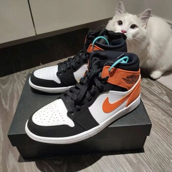 【官方旗舰】airmid黑橙扣碎篮板中帮 男女同款青年鞋 aj1篮板扣碎