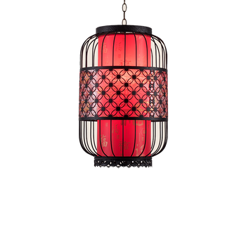 挂饰开业室外古典中国风灯笼中式铁艺鸟笼防水吊灯个性中国风扇蜡烛