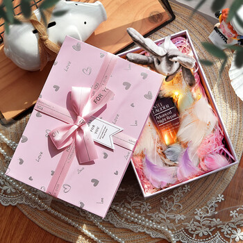 礼物盒男生款大号礼物包装盒礼品盒生日盒子仪式感口红礼盒空盒 粉色