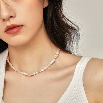 珠宝首饰>珍珠>珍珠项链>书梦>书梦独特设计长条巴洛克珍珠颈链女素