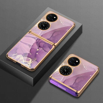 摩攻 华为p50pocket折叠屏手机壳玻璃折叠屏宝盒保护套网红大理石纹