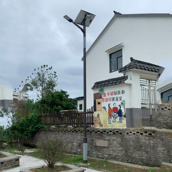 涵时尚 新农村中式复古太阳能路灯5米6米户外灯亮小区庭院灯led印花杆方形回纹 4米60瓦太阳能款