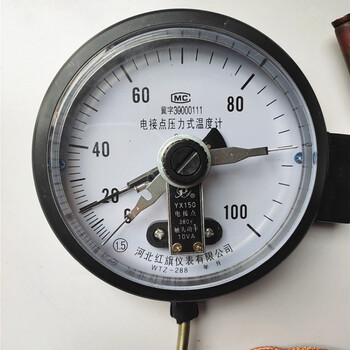 红旗wtz288电接点压力式温度计上限下限远传变压器油温表0100度4米线