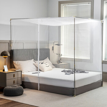 维诺亚家用蚊帐老式传统老款18米学生宿舍铺12单人床15加密加厚经典白