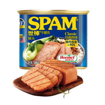 世棒（SPAM）午餐肉罐头经典原味340g 开罐即食早餐三明治火锅烧烤麻辣香锅香肠烤肠火腿