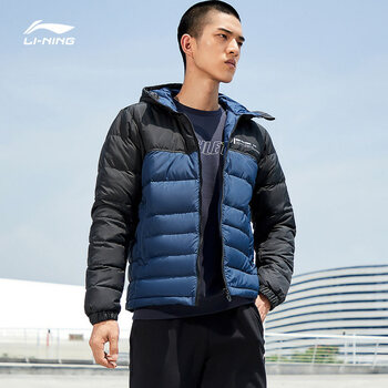 李宁(li-ning)羽绒服男2020年冬季新款短款轻薄外套鸭绒保暖运动服 新