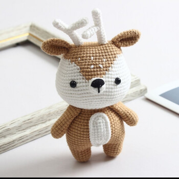 手工毛线编织玩偶diy材料包手作娃娃针织勾线自制毛线猫咪送礼物麋鹿