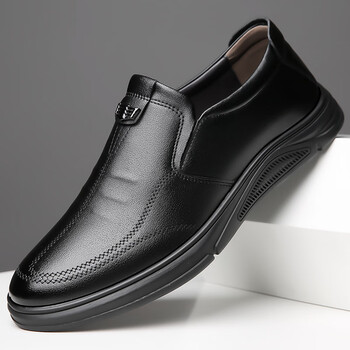 啄木鸟断码男鞋春秋季新款商务休闲鞋男真皮软底皮鞋男一脚蹬中年爸爸