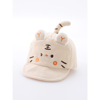 婴儿帽子秋冬款鸭舌帽卡通小老虎软檐男宝宝女童可爱超萌儿童百搭休闲
