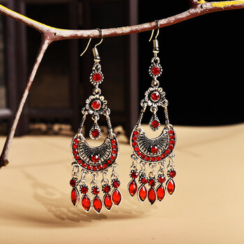 民族风长款搭配的耳环复古气质银勾波西米亚耳坠显脸瘦百搭气质新款