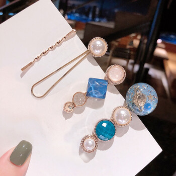 网红发卡头饰森系仙女夹子超仙韩国ins少女发夹珍珠一字夹边夹女 深