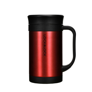 乐扣乐扣（LOCK&LOCK）大容量304不锈钢带茶网桌面茶杯保温杯 红色LHC4030R