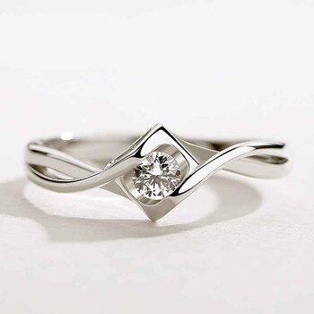 韩版仿真钻1克拉微镶钻六爪活口依莲妃天使之心戒指一只开口可调节