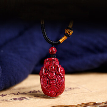 朱砂紫金砂龙龟吊坠风水吉祥物男女款朱砂项链灵龟保运挂件