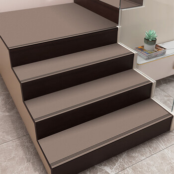 定制灰色楼梯踏步垫高端可皮革楼梯垫免胶自粘安全防滑可擦洗地垫