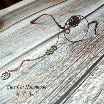 新品单片眼镜洛丽塔单片眼镜蒸汽朋克单边镜cos同款金色加链