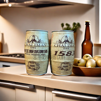 百婉集料酒金星国威德国传统工艺国威精酿原浆啤酒12度小麦1升装x6桶