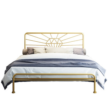 楠木日记北欧简约铁艺双人床民宿家用创意单人金属床18米酒店公寓铁架