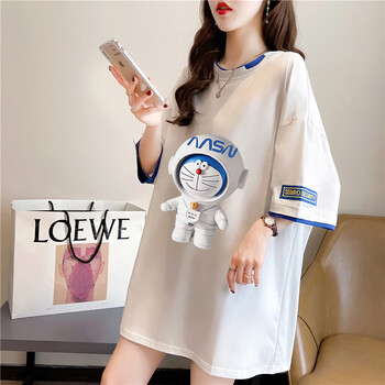 伦美15少女夏季中长款短袖t恤13岁大童衣服12初中学生14-17少女孩上衣