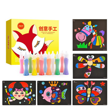 曼影manying沙画儿童彩沙男女孩diy手工绘画玩具幼儿园宝宝摇摇沙套装