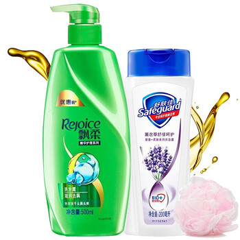 洗发水家庭装 洗发露沐浴露组合套装 飘柔500ml 沐浴露200ml薰衣草