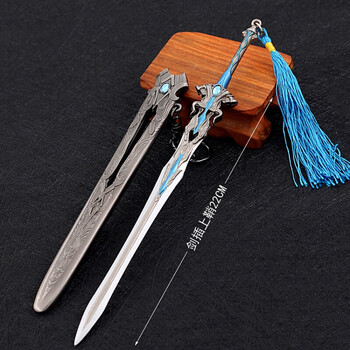 大陆周边玩具唐三暗器佛怒唐莲金属模型合金摆件 22cm_七杀剑至带鞘