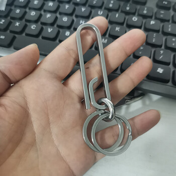 运动裤万向旋转钥匙扣纯手工304不锈钢汽车遥控腰挂简单结实耐用 扁线