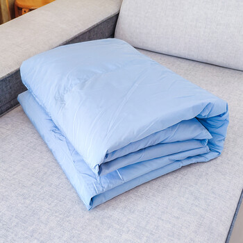 羽绒被云朵感户外便携被95办公室午休空调被可收纳毯夏季鹅绒被天蓝色