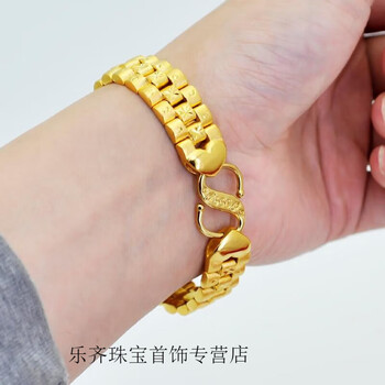 wmck施华洛落世奇镀越南沙金手链男镀金首饰手表链霸气雕龙手链男金色