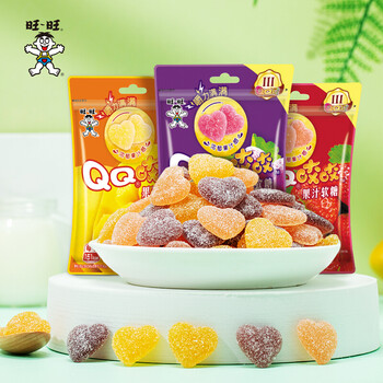 旺旺qq咬咬果汁软糖 45g糖果软糖网红零食小吃休闲食品qq糖 【草莓味4