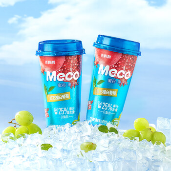香飘飘meco蜜谷汁果汁茶饮料即饮品0脂肪400ml*8杯 红石榴白葡萄8杯