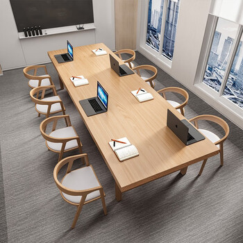 慕恭木语(mu gong mu yu) 大型实木会议桌长桌北欧办公桌原木简约现代
