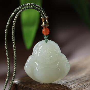 和田玉佛吊坠女玉石小弥勒佛像佛公佛头项链观音菩萨挂件玉佩玉坠