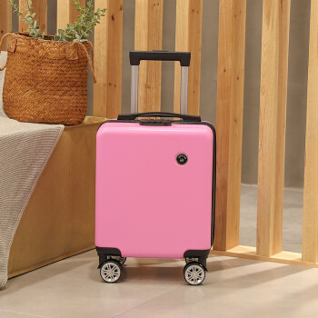 SUKESI时尚航空登机箱迷你小型旅行行李箱万向轮可爱儿童拉杆箱学生皮箱 樱花粉 14寸 3节拉杆