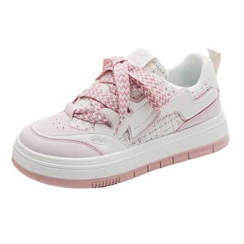 回力小白鞋女2023新款春夏网布透气休闲百搭板鞋小香风学生平底鞋白粉