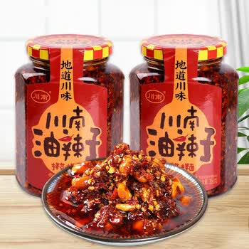 油辣子350g大瓶装四川油泼辣子红油辣椒调味料拌饭拌菜拌面酱两瓶