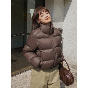 tezimyt羽绒服女高个子短款冬季羽绒服女加厚保暖白鸭绒超轻服显瘦