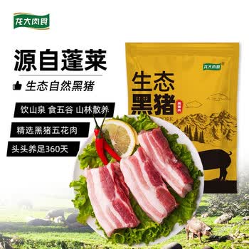 龙大肉食黑猪去皮五花肉 龙大肉食黑猪五花肉400g 去皮五花肉蓬莱生态黑猪肉生鲜猪五花烤肉梅菜扣肉粉蒸肉原料 行情报价价格评测 京东
