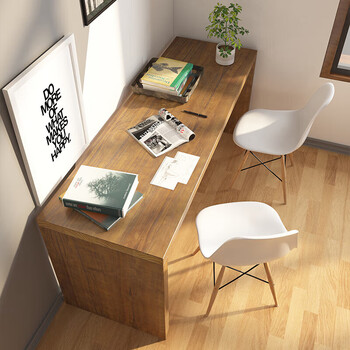 栎湘设计师工作台居家办公桌纯实木书桌老板桌家用客厅书房原木电长