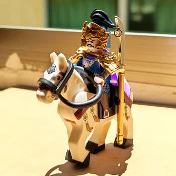 乐高教育中国三国演义积木第三方古代城堡小侠关羽模型人仔赤兔马